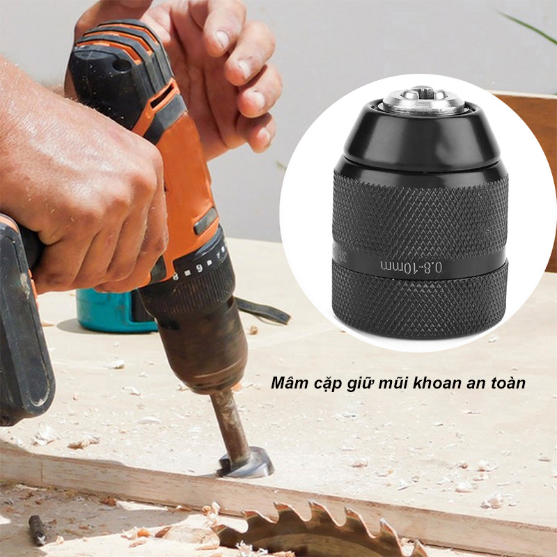 Đầu Kẹp Mũi Khoan Bằng Kim Loại 10mm - Hàng Cao Cấp,Mâm cặp khoan điện,Mâm cặp khoan siêu nhỏ
