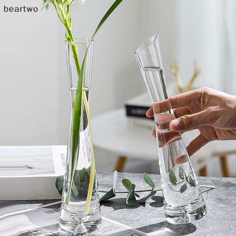 < Beartwo > Bình hoa thủy tinh trong suốt Bình nhỏ Cây hoa Terrarium Bàn trang trí nội thất Trang trí đám cưới Đẹp