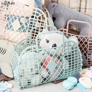 < Beartwo > Giỏ tắm có thể tháo rời Giỏ nhựa Phòng tắm Giỏ đựng đồ giặt rỗng Đẹp