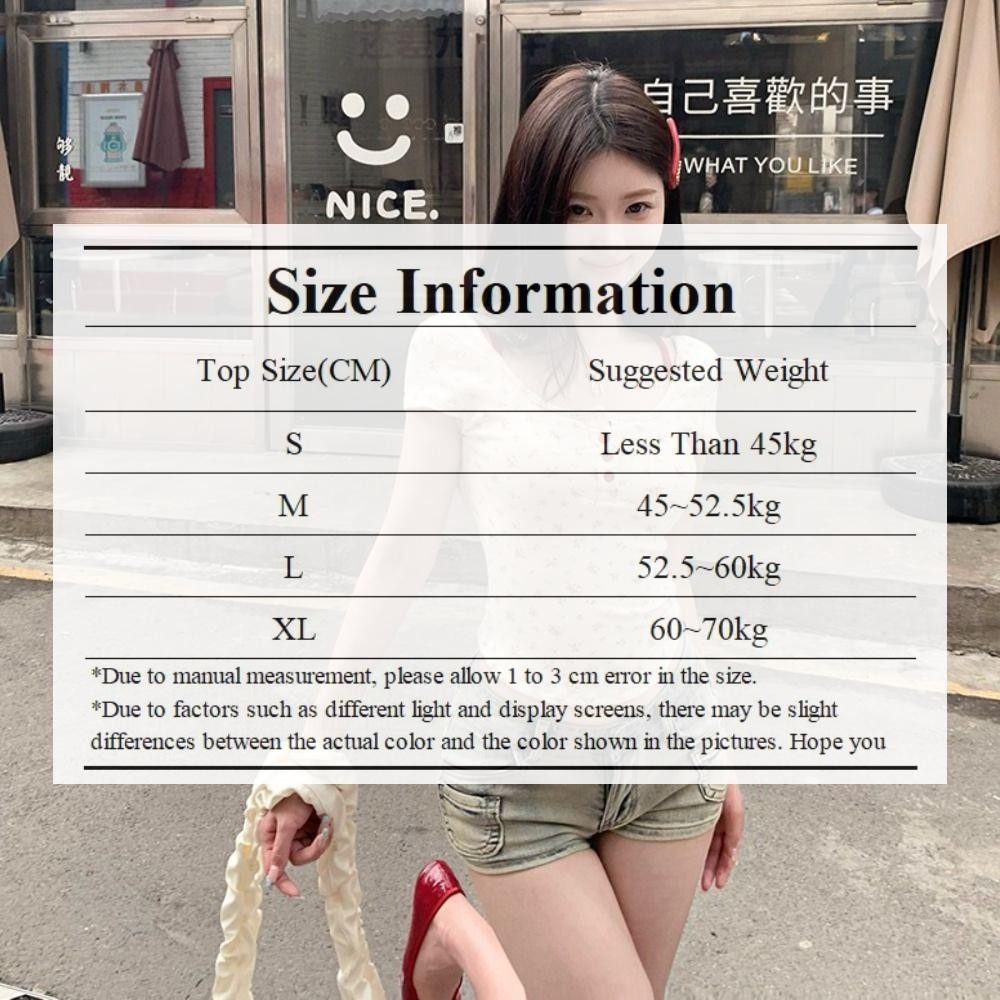 Áo thun nữ HOBBYIN màu sắc tương phản hoa, thiết kế tay ngắn và nút có đệm ngực