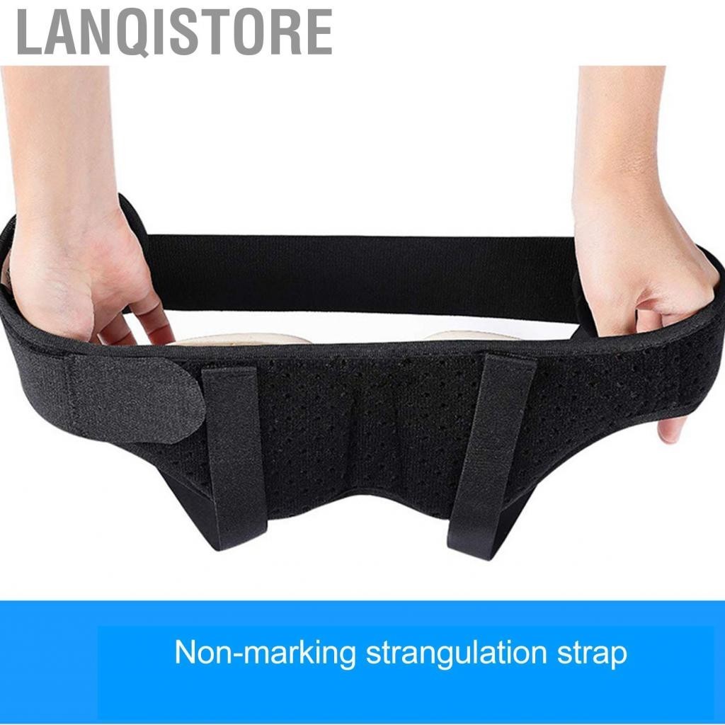 Lanqistore Đai cố định thoát vị ruột Vải nylon màu đen Dễ dàng điều chỉnh cho nam giới Miếng đệm bẹn PU để chăm sóc cơ thể
