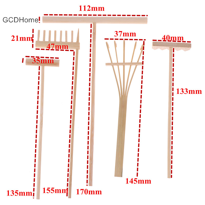 Gcdhome 1 / 5 Chiếc Mồi Tre Cho Zen Garden Cát Để Bàn Thiền Phong Thủy Trang Trí HOT