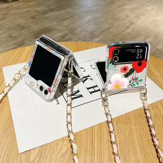 Ốp Lưng TPU Mềm Ngôi Sao Cho Samsung Galaxy Z Flip 6 Flip 5 Flip 4 Flip 3 5G Flip6 Flip5 Flip4 Flip3 Dây Đeo Ngang Chống Sốc Trong Suốt Vỏ Điện Thoại