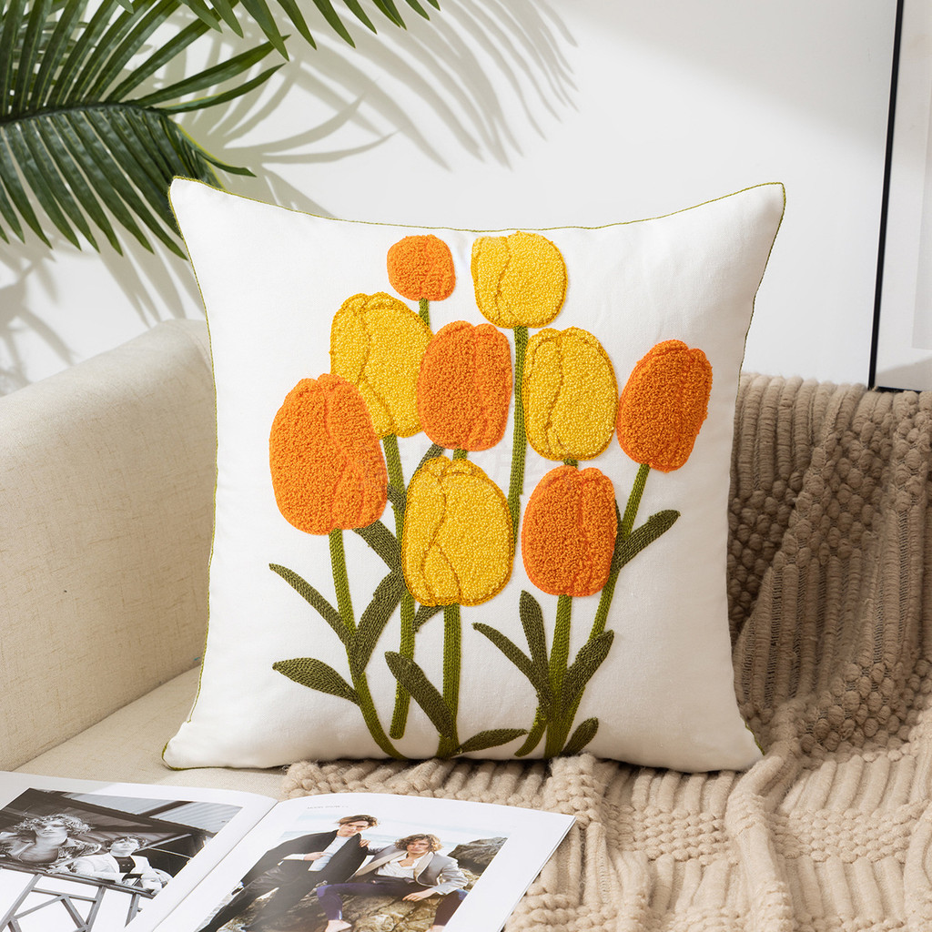 Vỏ Gối Hoa Phong Cách Đơn Giản Sofa Nhà Vỏ Gối Đệm Đầu Giường Vỏ Gối Văn Phòng