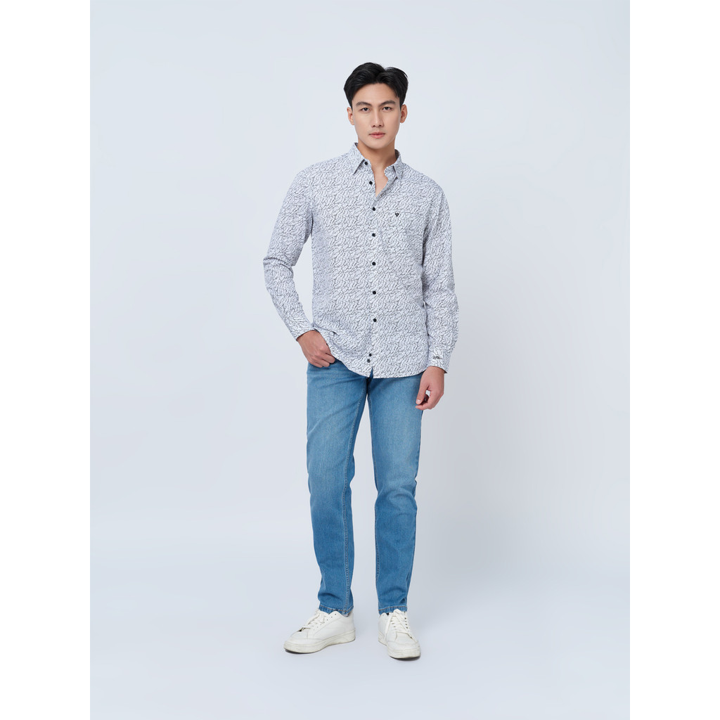 Sơ mi dài tay lai ngang VIETTIEN vải sợi tre phom REGULAR VT00000327