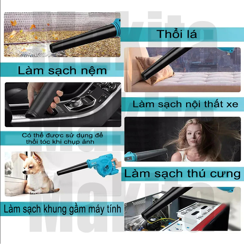 Máy Thổi-Hút Bụi Không Dây Makiita – Sạc Pin Tiện Lợi, Nhỏ Gọn, Linh Hoạt Mọi Nơi