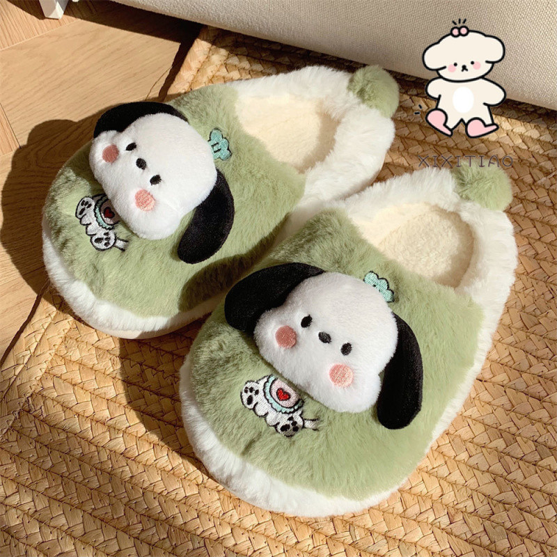 Xixitiao Dép Cotton Hoạt Hình Dễ Thương Nhà Trong Nhà Đế Mềm Nam Nữ