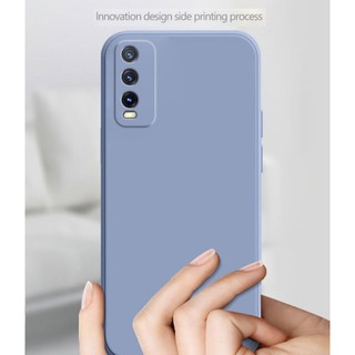 Thời trang mới Vivo Y20 Y20i Y12S V20 SE V23E V21 Y51 2020 Khung cản vuông mỏng Vỏ silicon TPU mềm có dây đeo cổ tay