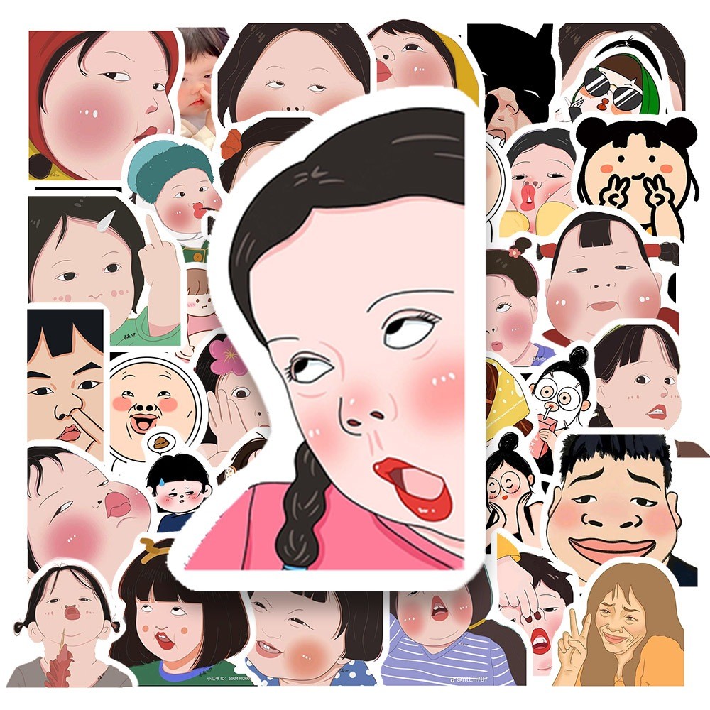 50 Sticker MEME CÔ BÉ VUI VẺ chống nước sticker dán laptop, điện thoại, đàn guitar, mũ bảo hiểm, vali | MS: 000382