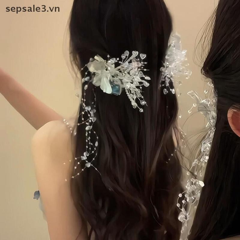 # sepsale # Kẹp tóc pha lê Fringe dành cho nữ Cô gái Tính khí cổ tích Công chúa ngọt ngào Kẹp tóc Phụ kiện tóc thời trang.