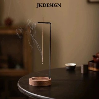 Jkdesign Nhang Đứng, Đầu đốt hương tròn trên xuống, Đế ổn định bằng gỗ sáng tạo Giá đỡ hương Trang trí nhà cửa