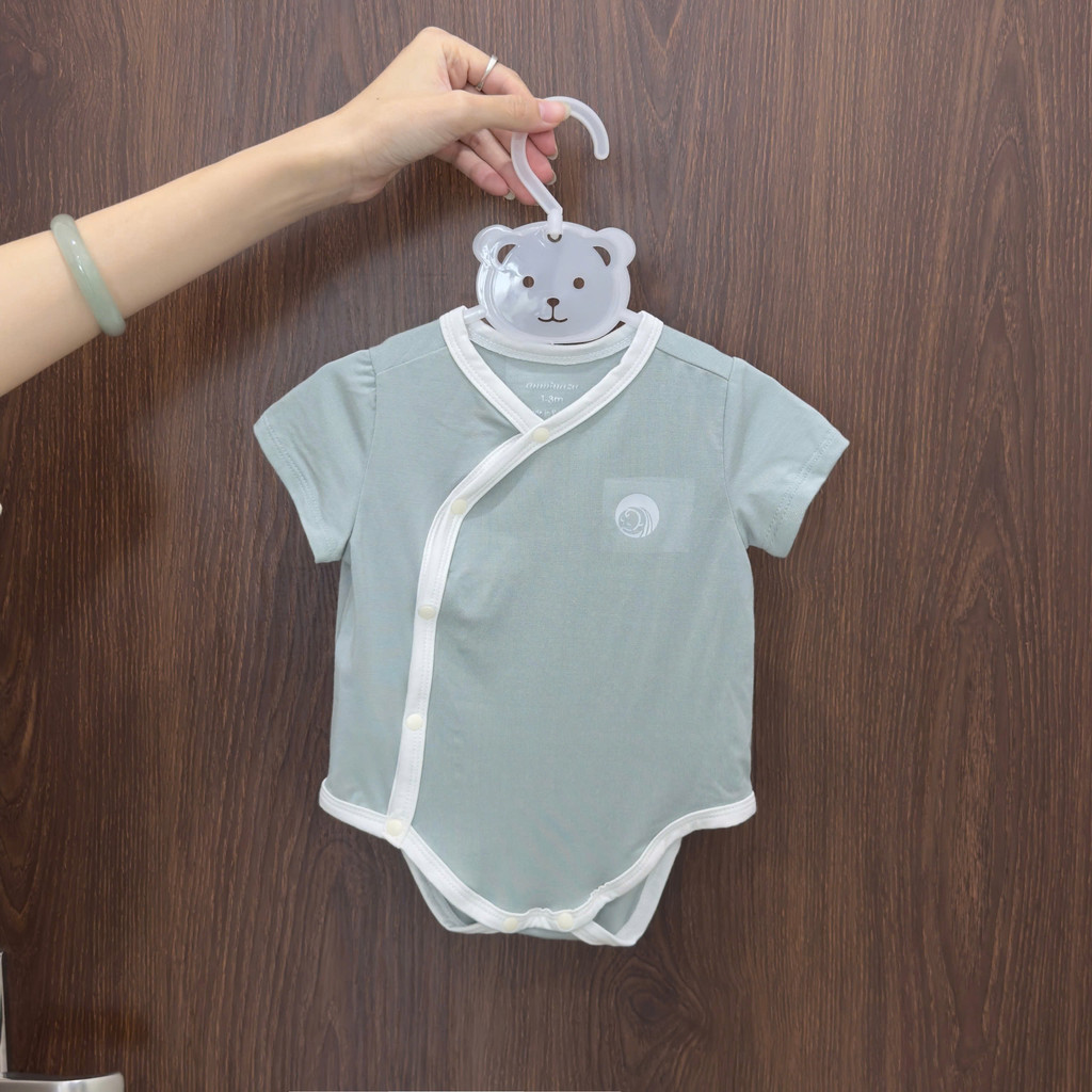 Body Chip Cộc Tay Sơ Sinh Anminaza Vạt Chéo Vải Sợi Tre Cao Cấp Co Dãn Thoáng Mát Và Mềm Mịn - Hàng Chính Hãng AMI0357-1