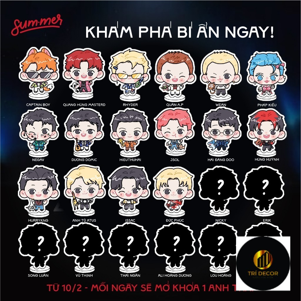 Mô Hình Mica Anh Trai Say Hi 5cm Size Để Bàn Giao Ngẫu Nhiên