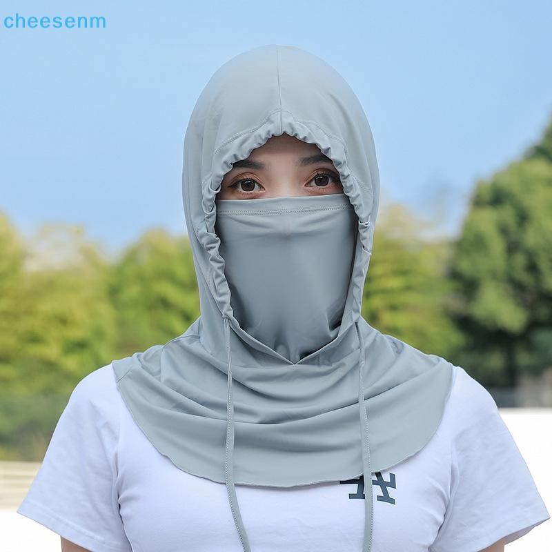 Cheenm 1 Mũ Chống Nắng Ice Silk Bảo Vệ Mặt Thoáng Mát Thở Mũ Chống Tia Cực tím Có Khăn Cho Nữ Đi Xe Đạp Ngoài Trời Mũ Chống Nắng VN