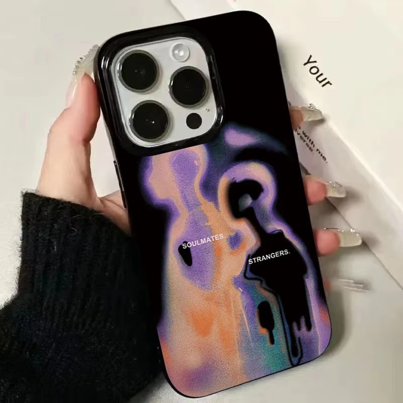 Ốp điện thoại bóng chữ bí ẩn Punk Dark cho iPhone 16 Pro 15 14 13 12 11 Pro Max 16E X XS XR 7 8 Plus Vỏ chống sốc mềm