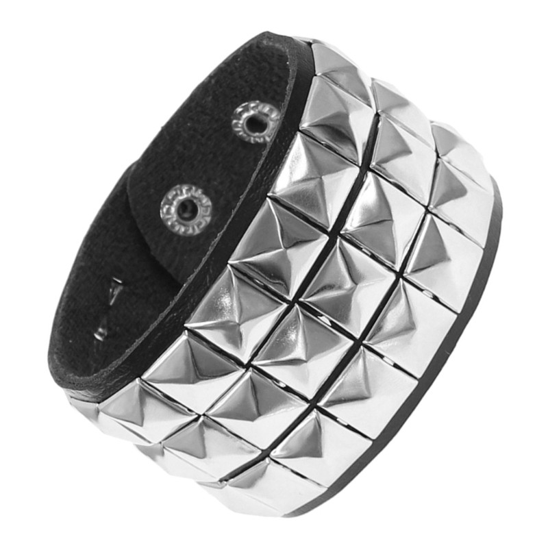 Vòng tay vuông đinh tán phong cách punk rock và gothic - Trang sức thời trang thể hiện cá tính