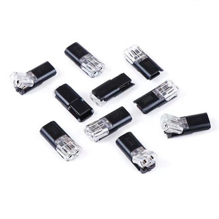 Đầu nối điện chống nước 2 chân 10 chiếc, Dây nhanh Không cần tước dây cho ô tô / Dải LED / Kết nối dây, ABS Đen