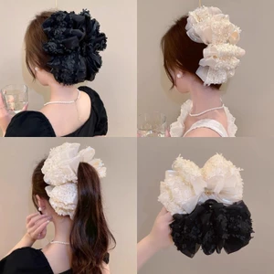 Kẹp Tóc Nơ Tiểu Thư Đen 13cm To Đẹp Trang Hàn Quốc - Phụ Kiện Tóc