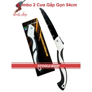 Combo 2 Cưa Cành Gấp Gọn Cầm Tay, Cưa Gỗ Cầm Tay Thép Đen Dài 54cm
