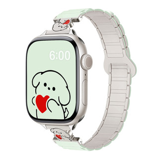 Dây đeo từ tính hình chó ba dây silicon cho Apple Watch Ultra 46 / 44 / 40 / 49 / 45 / 41 / 42 / 38 / 45mm iwatch Series Ultra / 10 / 9 / 8 / 7 / 6 / 5 / 4 / 3 / 2 / 1