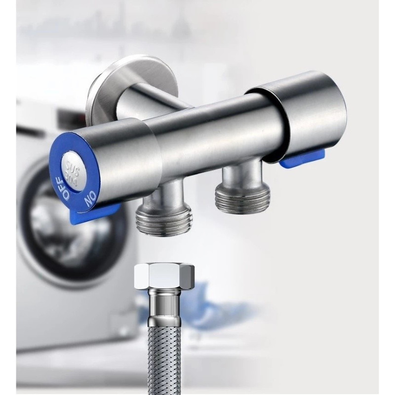 Van Ba Góc Inox,Van nước đa năng 2 cổng xả,Van Nước Nóng Bồn Cầu Van Ba,Dễ dàng cài đặt,Dễ sử dụng