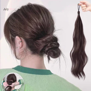 Julyhot Sóng Dài Đuôi Ngựa Nữ Tổng Hợp Tóc Giả Với Dây Cao Su Xoăn Thẳng Đuôi Ngựa Nối Dài Co Giãn Vòng Tóc Massivedeals