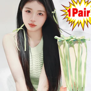 Kẹp Tóc Nơ Xanh Bạc Hà - 1 Cặp Kẹp Tóc Nơ Cổ Tích Cho Bé Gái - Phong Cách Ba Lê, Thời Trang, Ngọt Ngào, Dễ Thương - Mũ Buộc Tóc Phổ Biến Hàn Quốc - Phụ Kiện Tóc Đuôi Ngựa Đôi
