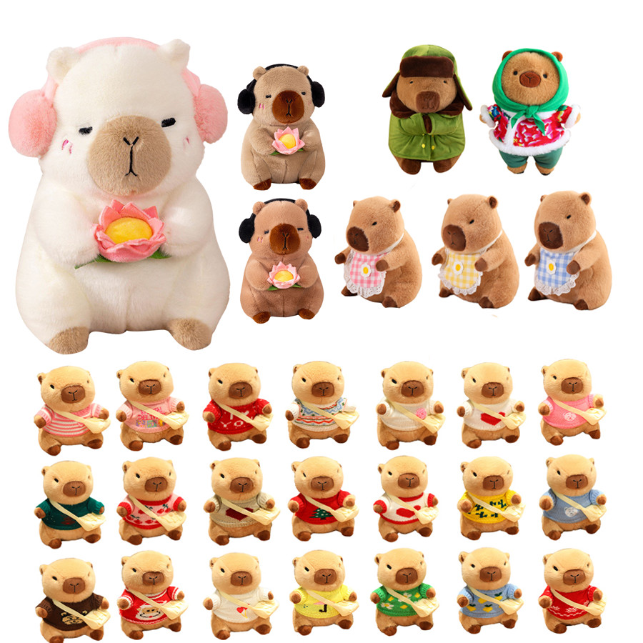Búp bê sang trọng Capybara dễ thương Kawaii Capybara có bịt tai và cầm ...