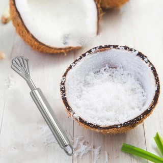 Dụng cụ cạo dừa Dụng cụ cạo bằng thép không gỉ Máy hủy tài liệu Dụng cụ loại bỏ thịt dừa Tay cầm dài có móc Dụng cụ gọt vỏ trái cây đa chức năng shopidaevn