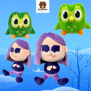 Rytanda Duolingo Đồ chơi sang trọng Lily Duolingo Búp bê cú xanh dễ thương nhồi bông với động vật sang trọng để tặng bạn gái trẻ em Quà tặng sinh nhật và đồ trang trí nhà cửa