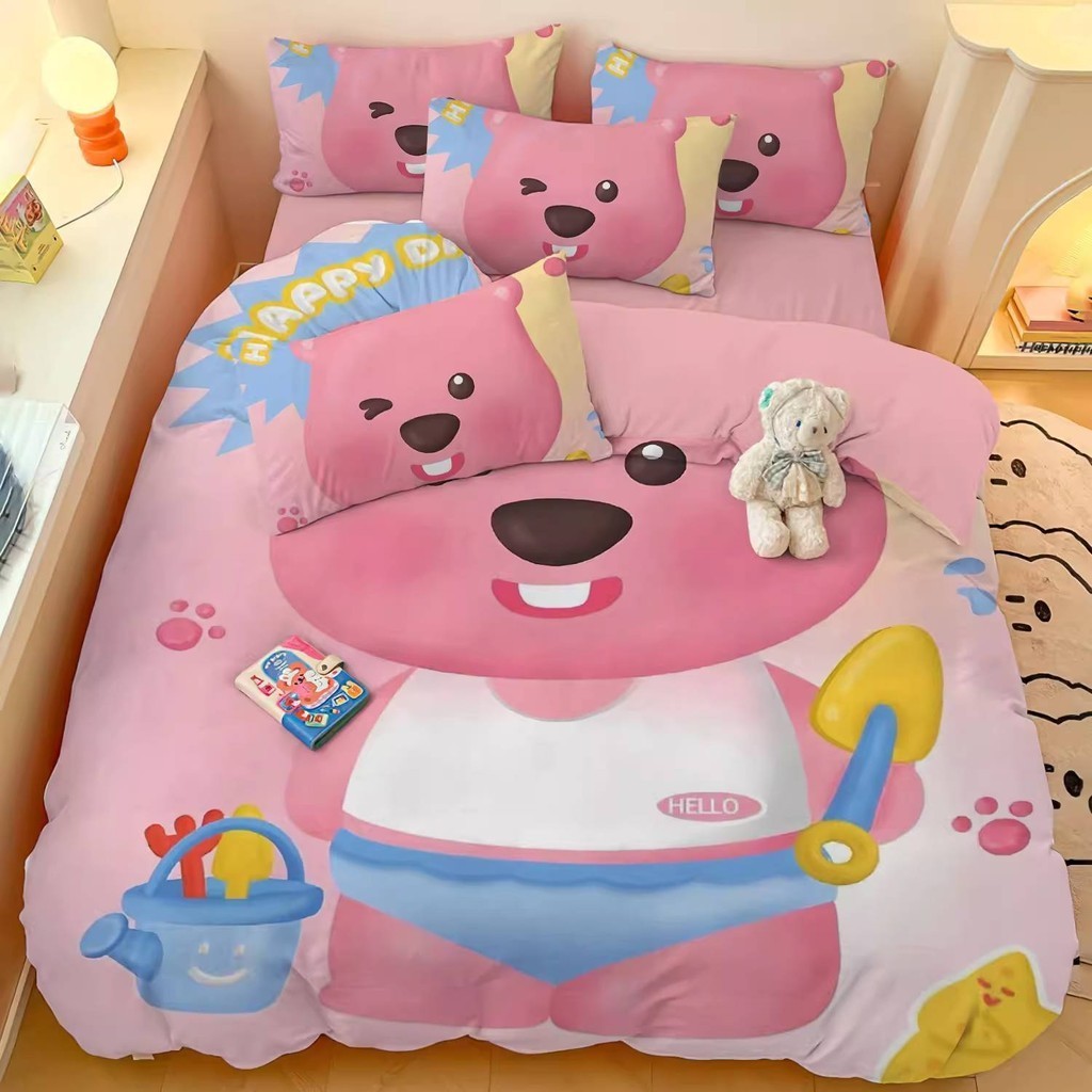Ps1 Dễ Thương Loopy 3IN1 Phù Hợp Với Bộ Chăn Ga Gối Chăn Gối Ký Túc Xá Nhà Phòng Ngủ Có Thể Giặt SP1