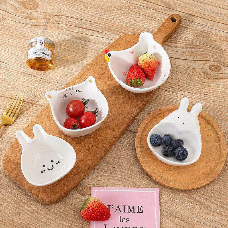Đĩa Sứ Hình Con Vật Cute – Đĩa Đựng Gia Vị, Nước Chấm & Nước Sốt Hoạt Hình Dễ Thương