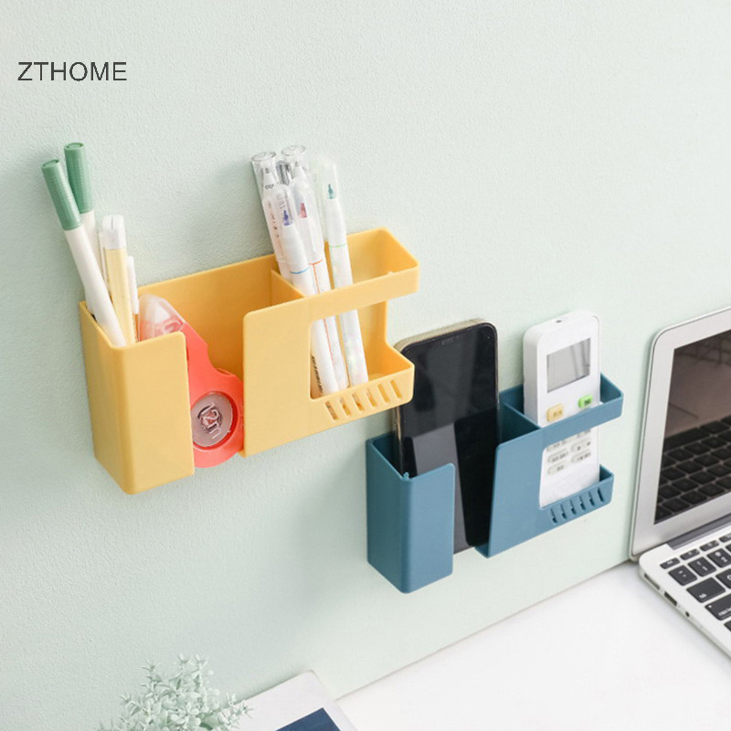 Zthome 2 Trong 1 Điện Thoại Di Động Treo Tường Điều Khiển Từ Xa Hộp Bảo Quản al Punch-free Giá Để Đồ Mảnh Vỡ Tường Lưu Trữ Giá Đỡ HOT