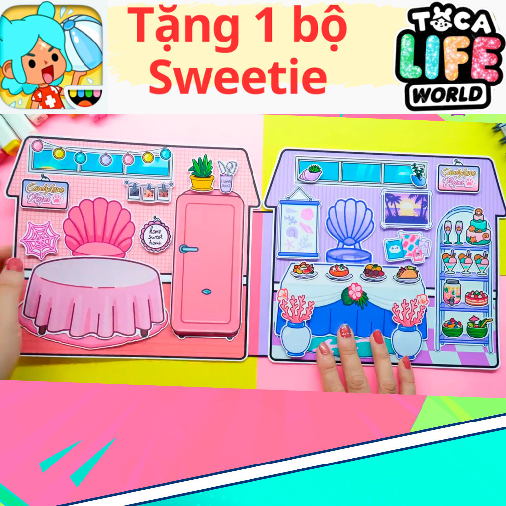 ĐỒ CHƠI NGÔI NHÀ BÚP BÊ GIẤY CẮT THỦ CÔNG DIY - TOCA LIFE WORLD -  MẪU TA057
