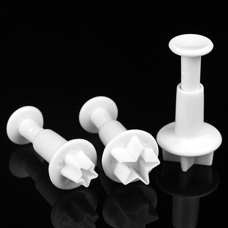 Gcdhome 3X STAR Cookie Cắt Piston Fondant Sugarcraft Dán Decorag Tool HOT
