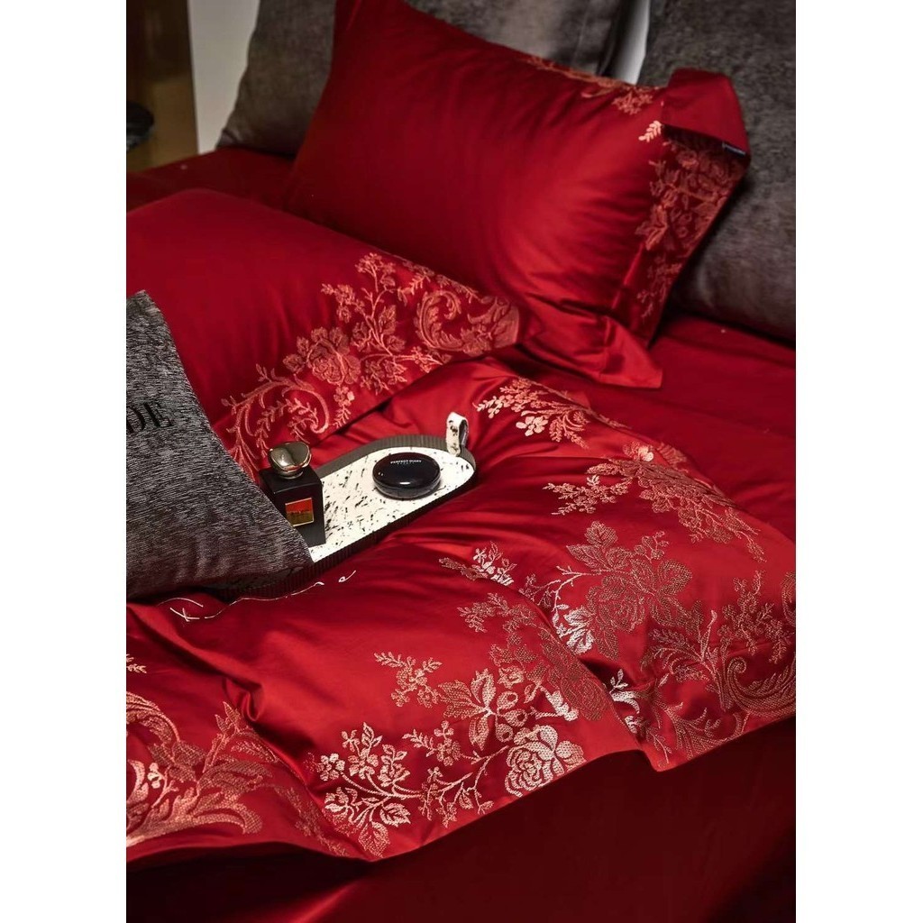 (L4197)Bộ Chăn Ga Gối Lụa Alanine Chất Liệu Mềm Mại Nhập Khẩu - MemMinbedding Luxury
