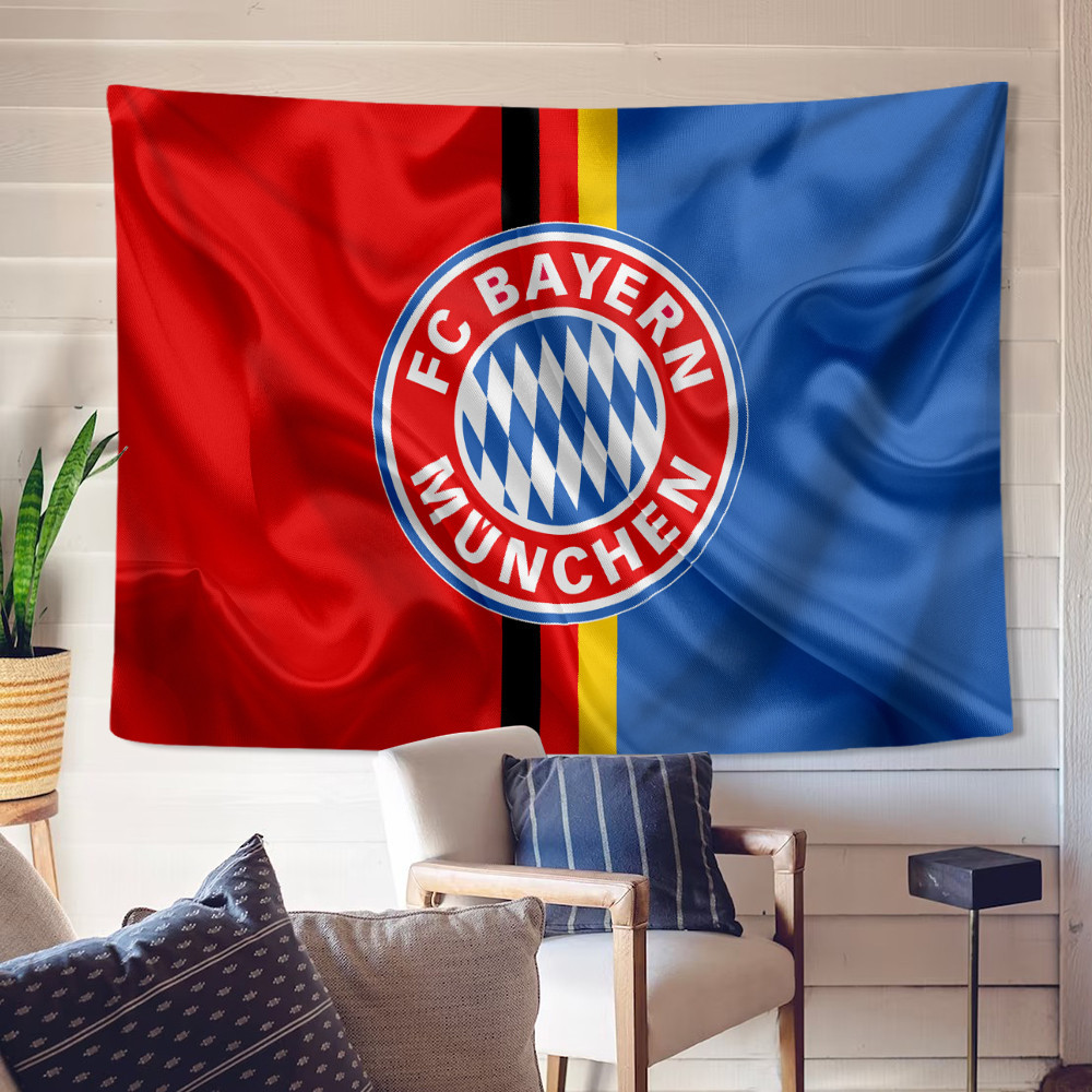 Fc Bayern Munich Logo Tấm Thảm Treo Tường Có Kẹp Polyester Tấm Thảm Phòng Ngủ Treo Tường Tấm Thảm Trang Trí Nhà Cửa