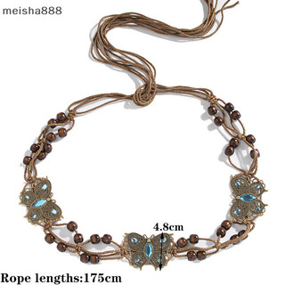 Meisha888 Phong Cách Bohemian Dệt Nước Phong Cách Dân Tộc Hạt Nữ Thắt Lưng Kỳ Nghỉ Phong Cách Dây Thắt Lưng