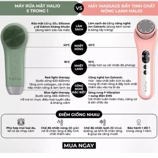 Máy rửa mặt massage tích hợp liệu pháp ánh sáng và nhiệt Halio, bảo hành 24 tháng