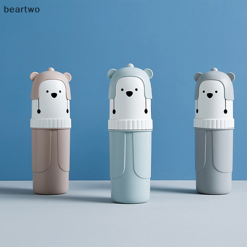 < Beartwo > Hộp đựng bàn chải đánh răng di động dễ thương Hộp đựng bàn chải đánh răng du lịch Hộp đựng đồ đẹp