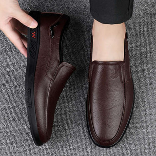 Rò Rỉ Nhận Ưu Đãi Đặc Biệt Giải Phóng Mặt Bằng Da Thật Da Bò Giày Da Mềm Đế Mềm Slip-On Giày Đậu Hà Lan Thoáng Khí Rỗng Nam