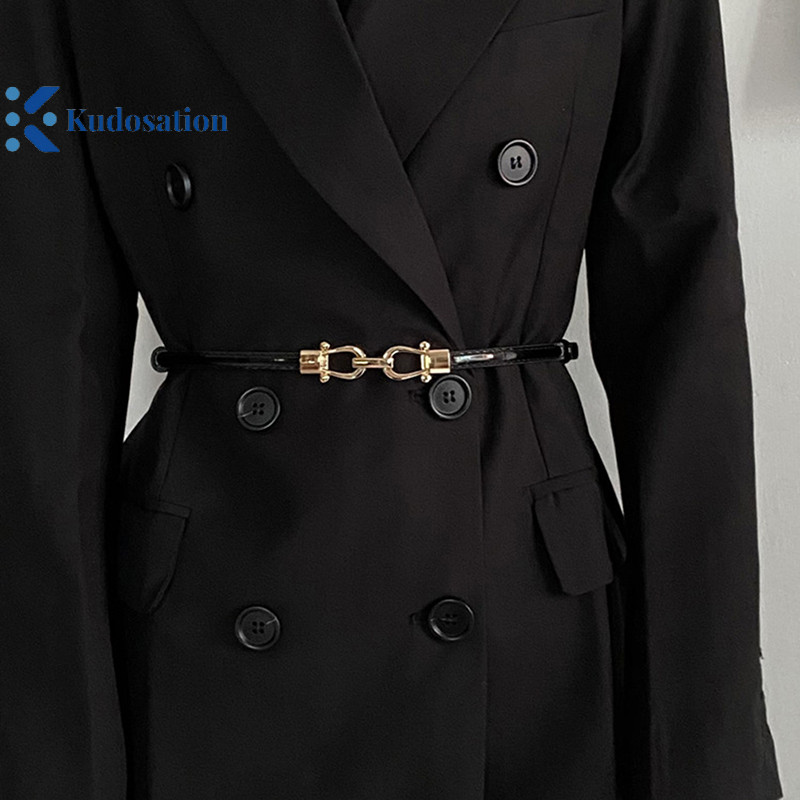 Kudosation Nữ Thắt Lưng Mỏng Có Thể Điều Chỉnh Cho Nữ Thời Trang Skinny Áo Khoác Thắt Lưng