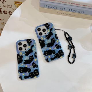 Ốp lưng cứng Tương thích với iPhone 12ProMax 13 13Pro 13ProMax 14 14Pro 14ProMax 15 15Pro 15ProMax 16 16Pro 16ProMax 17 17Pro 17ProMax Ốp lưng mèo con màu đen