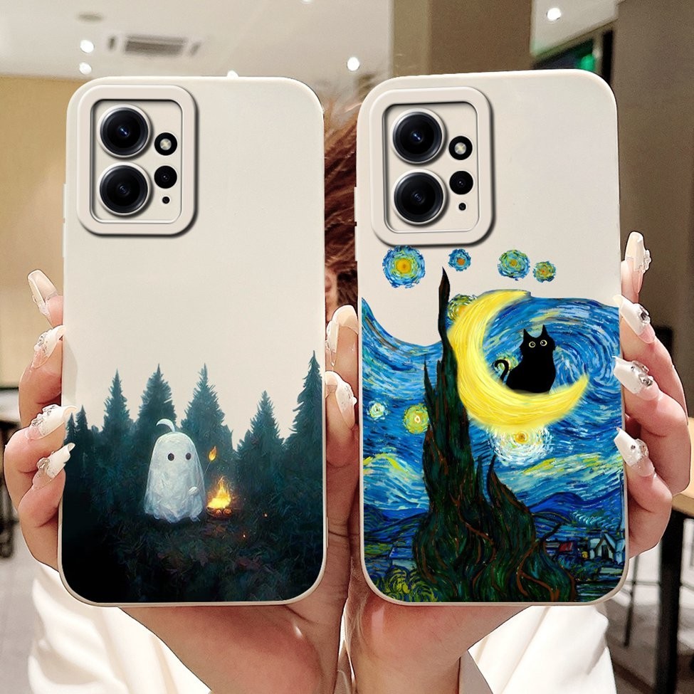 Ốp lưng Redmi Note 12 4G thẩm mỹ sang trọng dễ thương Vỏ điện thoại silicon màu đen chống sốc Xiaomi Redmi Note 12 4G Ốp lưng