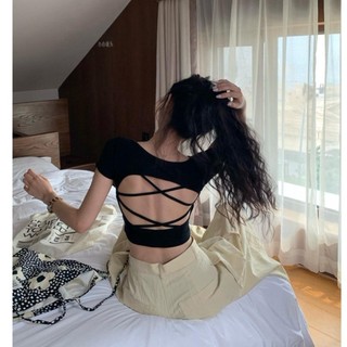 Asdfger Áo Vest Lưng Đẹp, Spice Girl Slim Gợi Cảm, Mùa Hè Thường Ngày Có Miếng Lót Ngực Crop Top Đi Biển Kỳ Nghỉ