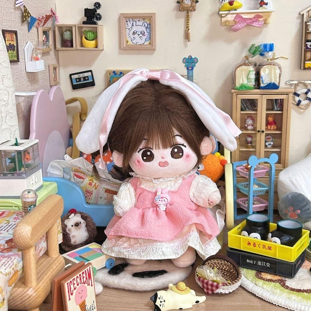 Flazea Búp Bê Dress up, 20cm Búp Bê Cotton BJD Mũ Búp Bê, Phim Hoạt Hình OB11 Quà Tặng Băng Đô Quấn Tóc Ngọt Ngào Đồ Chơi Sang Trọng