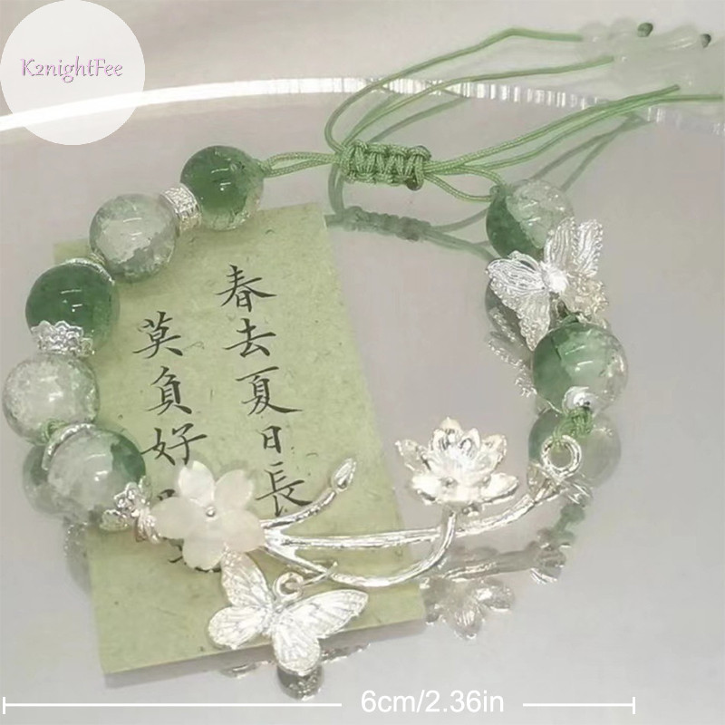 K2nightfee Phong Cách Trung Hoa Giả Ngọc Sen Đính Hạt Vòng Tay Nữ Trang Sức Quà Tặng Thiết Kế Thời Trang Mặt Dây Chuyền Vòng Tay VN