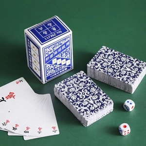 Bộ thẻ mạt chược Trung Quốc 144 tờ Thẻ chơi mạt chược dày Poker Trò chơi du lịch sáng tạo dành cho người lớn solekvn
