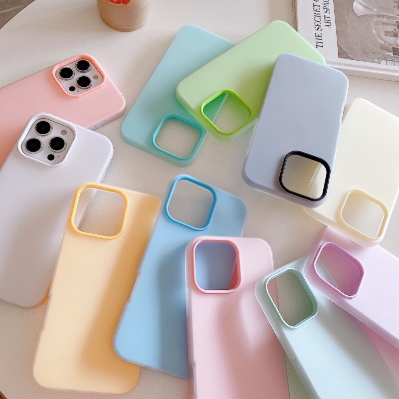 Ốp Điện Thoại Kẹo Màu Trơn Cho Xiaomi 15 Pro 14 13 12 12X 12S Poco X6 X5 X4 GT M4 F6 F5 F3 Civi 4 Pro 3 2 Trong 1 Ốp Lưng Cứng Chống Rơi
