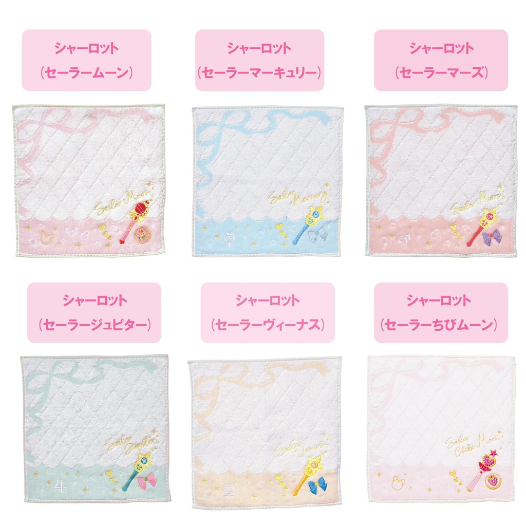 BANDAI Sailor Moon Mini Towel Collection - Cute Characters, 100% Cotton, Antibacterial & Odor Resistant, Perfect Gift for Birthdays and Special Occasions, Approximately 25x25cm ㅤDirect From Japan
